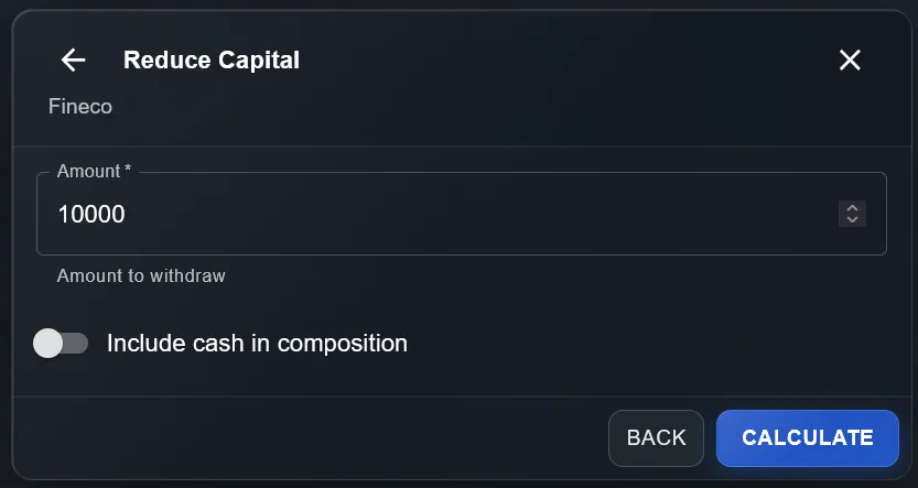 Capital Management — Reduce Capital input