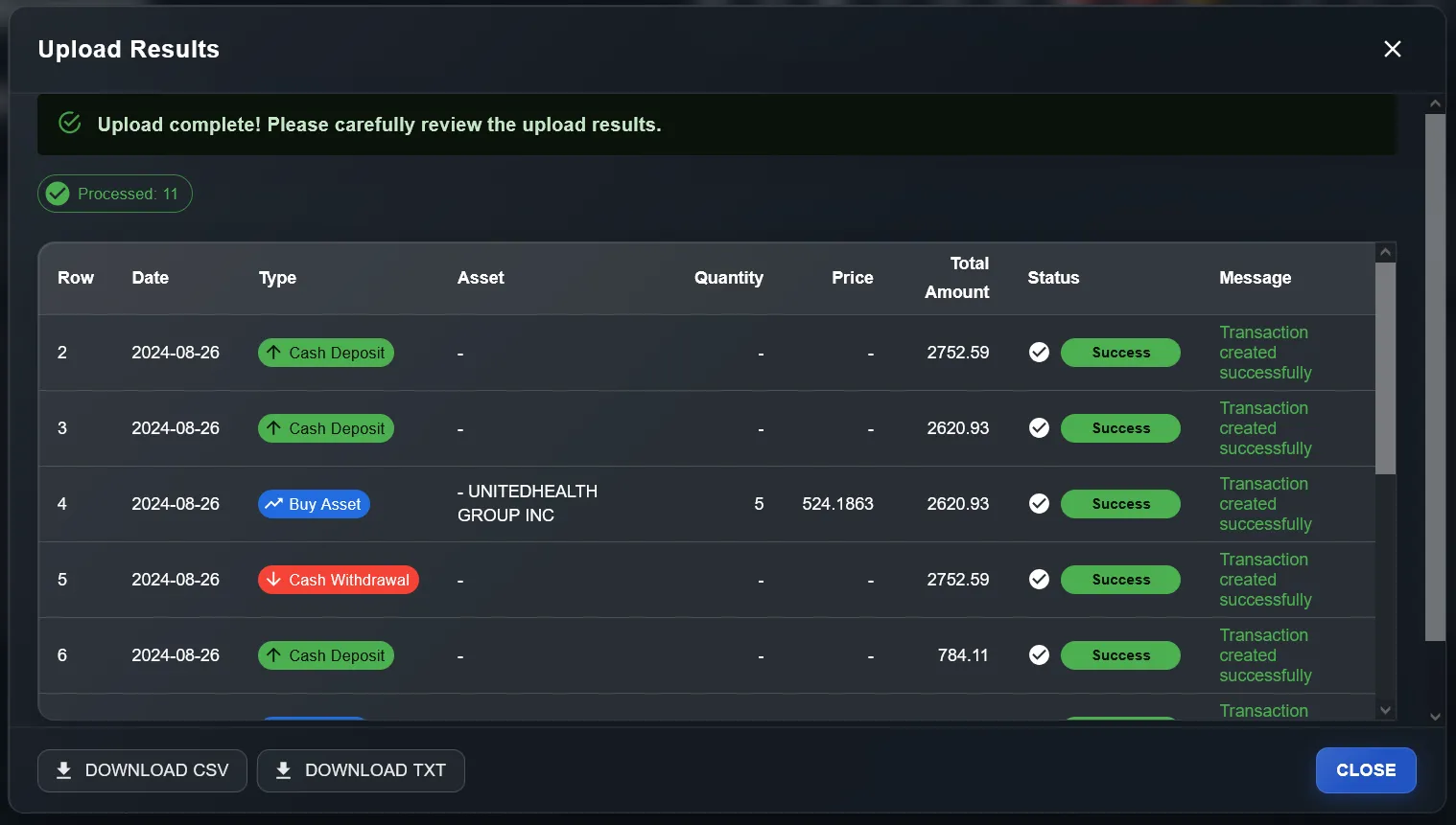 Revolut portfolio dashboard in DonkyCapital