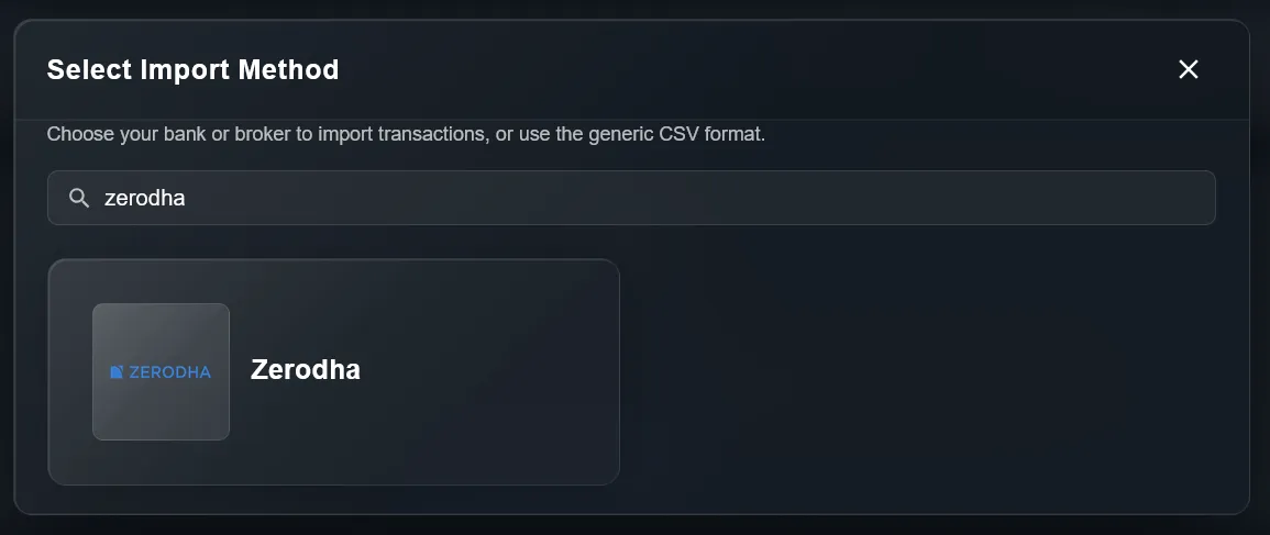 Zerodha — export tradebook CSV